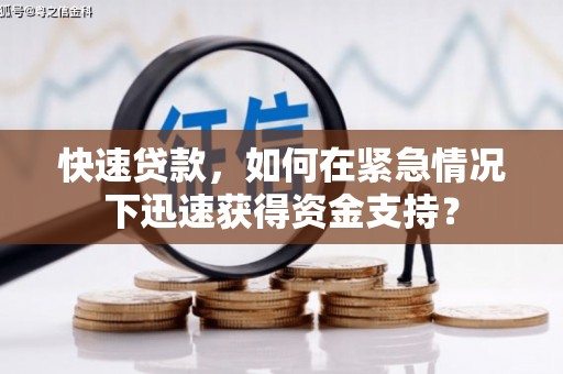 茌平快速贷款，如何在紧急情况下迅速获得资金支持？