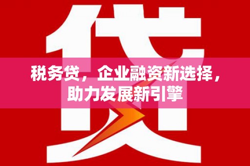 茌平税务贷，企业融资新选择，助力发展新引擎
