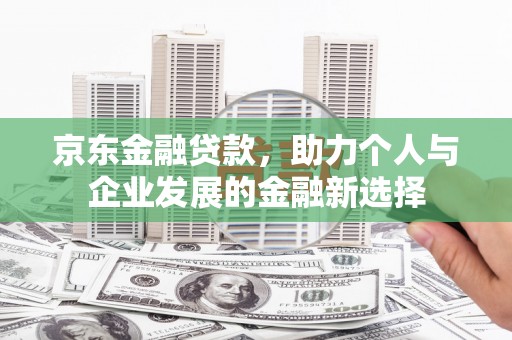茌平京东金融贷款，助力个人与企业发展的金融新选择