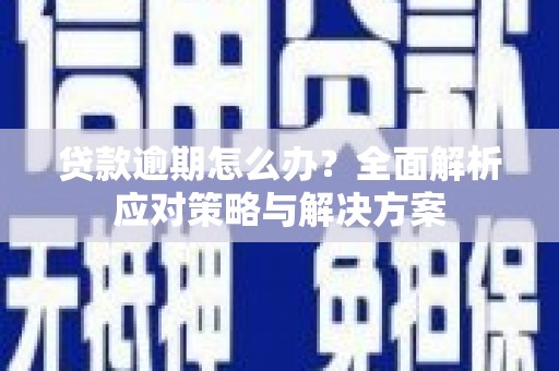 茌平贷款逾期怎么办？全面解析应对策略与解决方案