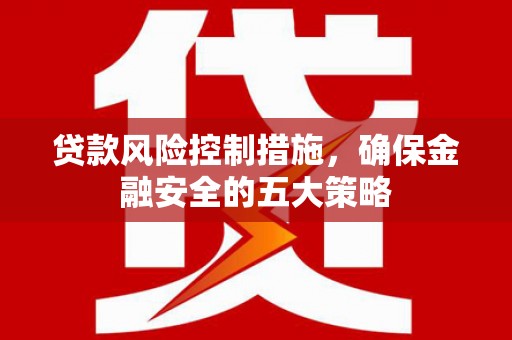 茌平贷款风险控制措施，确保金融安全的五大策略