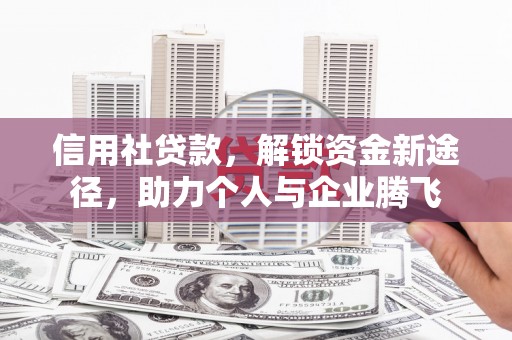 茌平信用社贷款，解锁资金新途径，助力个人与企业腾飞
